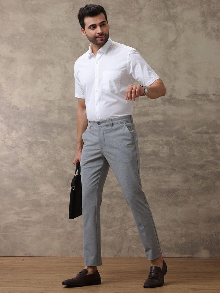 Mens Spill Resistant Guard 100% Cotton White Shirt Half Sleeves Elite Cotton view 5