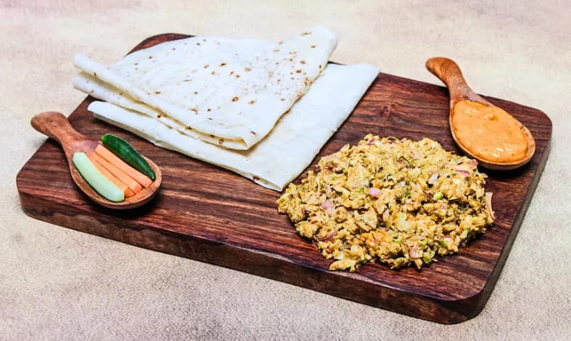Rumali Mexican Chicken Shawarma On Plate