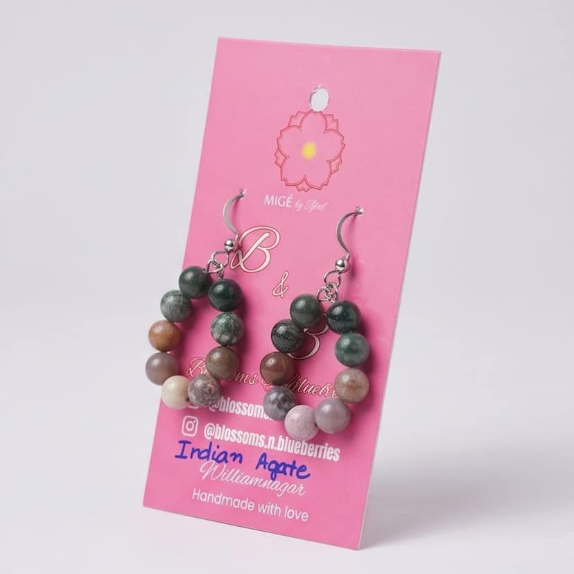 Indian Agate Bead Earrings view 3