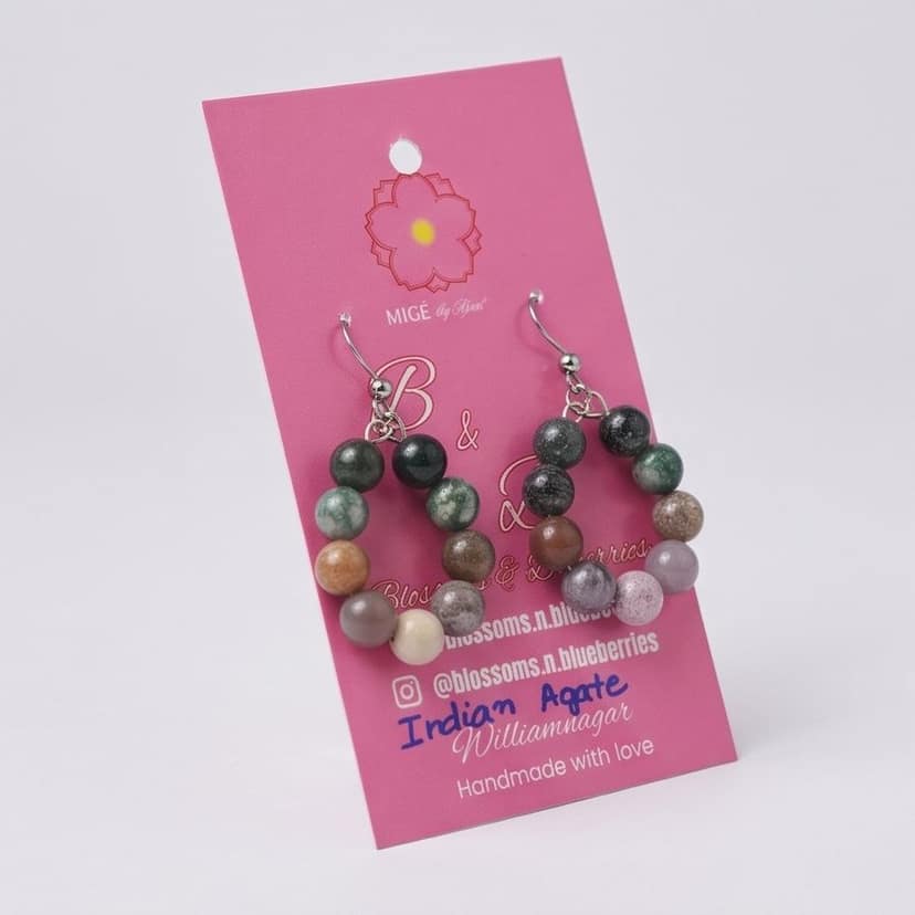 Indian Agate Bead Earrings view 4