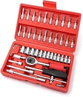 Oleander Metal 46 In 1 Pcs Tool Kit & Screwdriver And Socket Set Multi Purpose Combination Tool Case Precision Socket Set