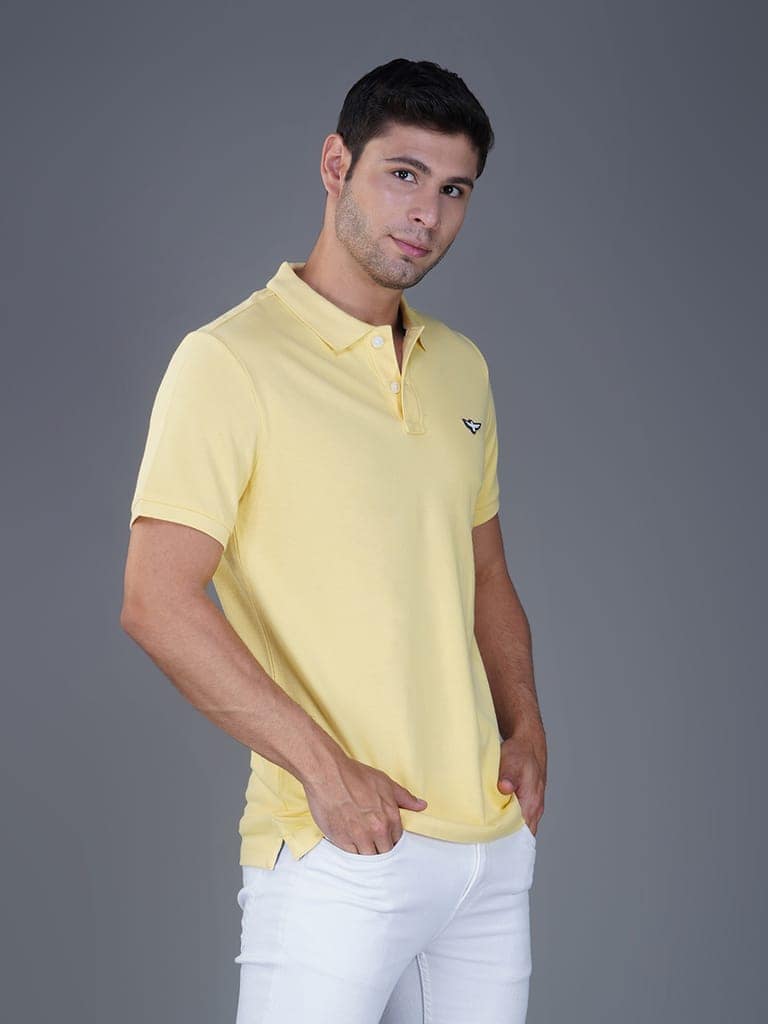 Solid Polo Shirt - PALE BANANA view 5