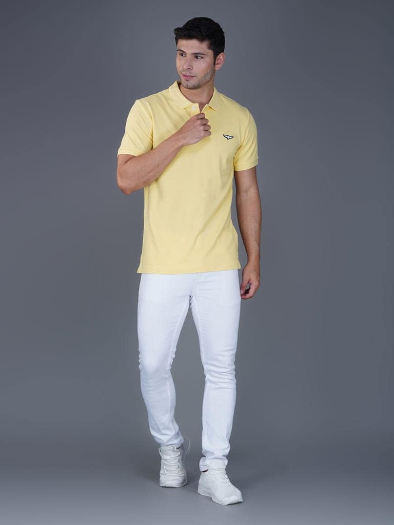 Solid Polo Shirt - PALE BANANA view 7