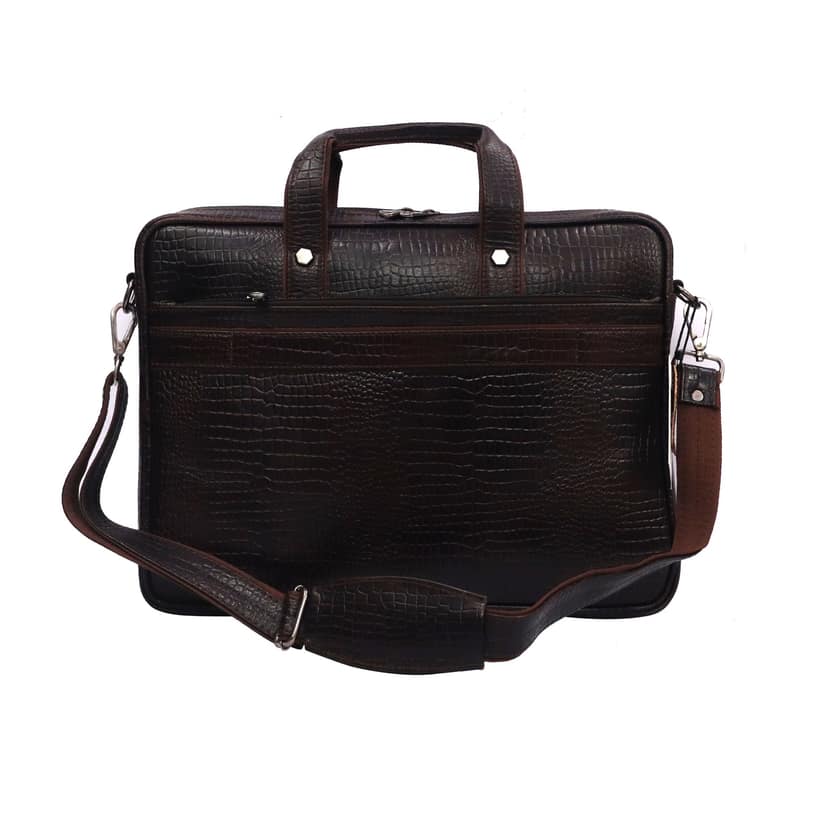 FHS Genuine Leather Office Bag - Brown | Laptop bag for Men view 2