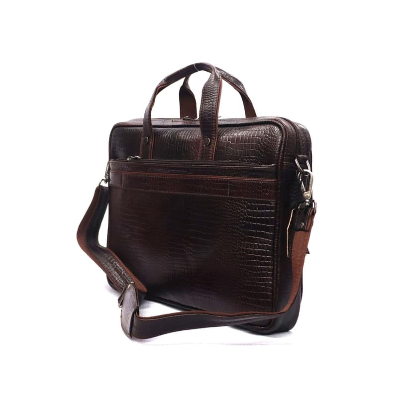 FHS Genuine Leather Office Bag - Brown | Laptop bag for Men view 3