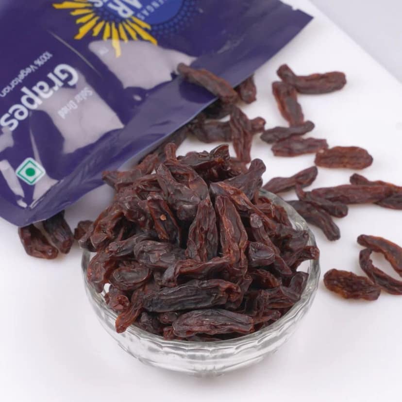 DR. RENGA'S SOLAR DELIGHTS Brown Raisins Seedless | Solar Dried Grapes Without Sugar | Thomson Seedless Grapes Dry | Natural Dry Fruit | 200g view 4