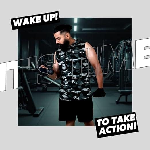 Men's Camouflage Sleeveless Hoodie – Gym & Casual Wear view 7