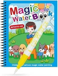 A4ARRIYAN Magic Water Coloring Book for Kids 2-5 Years Reusable Drawing Painting Set with Water Pen,Refillable, Educational Toy, Reusable Coloring Drawing Painting Book for Toddlers Boys Girls