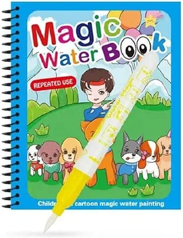 A4ARRIYAN Magic Water Coloring Book for Kids 2-5 Years Reusable Drawing Painting Set with Water Pen,Refillable, Educational Toy, Reusable Coloring Drawing Painting Book for Toddlers Boys Girls view 2