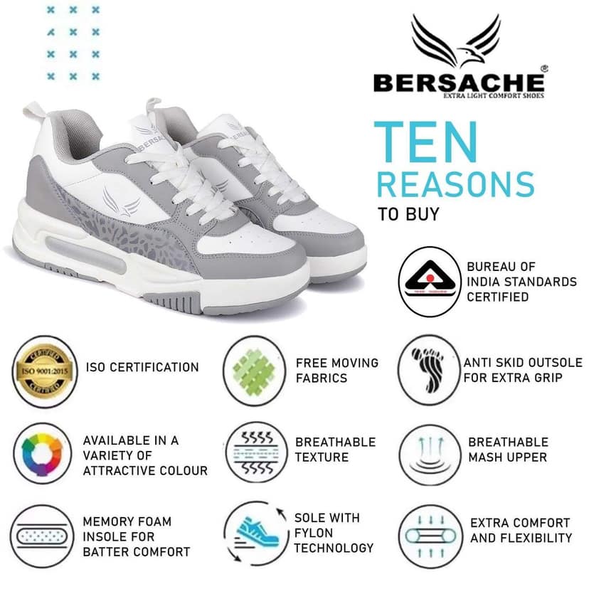 Bersache Sneaker, Loafers ,Casual With Extra Comfort Sneakers For Men's view 5