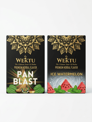 WEKTU Ultimate Tobacco-Free Shisha Experience Hub - Pure Herbal Multi-Flavor Hookah Materials Combo with Long-Lasting Coconut Charcoal & Heat-Shield Foil Pack