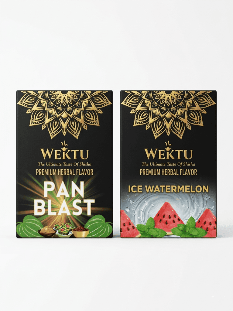 WEKTU Ultimate Tobacco-Free Shisha Experience Hub - Pure Herbal Multi-Flavor Hookah Materials Combo with Long-Lasting Coconut Charcoal & Heat-Shield Foil Pack
