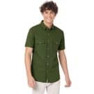 Mufti Olive Cotton Linen Military Slim Fit Casual Shirt