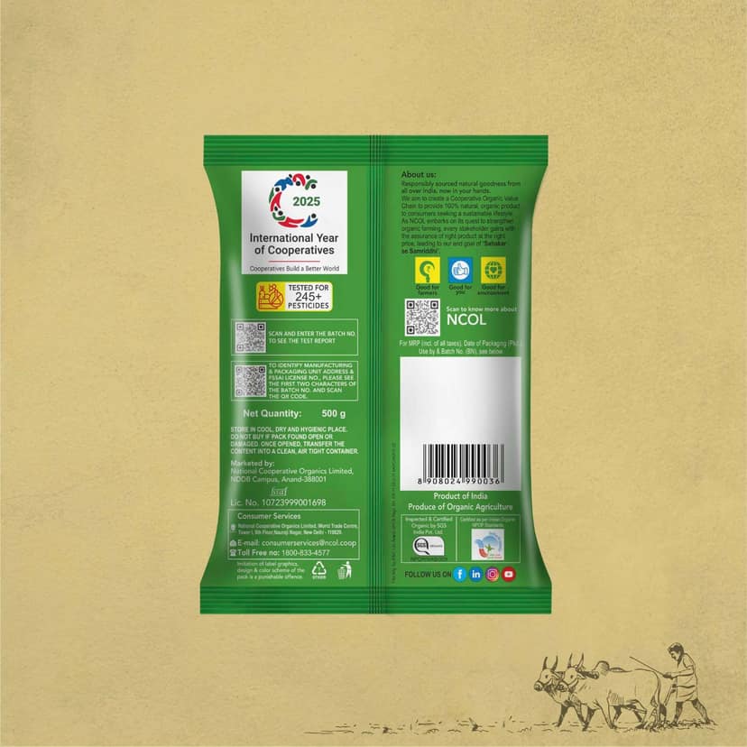 Bharat Organics Unpolished Moong Split (Chilka) - 1kg view 2