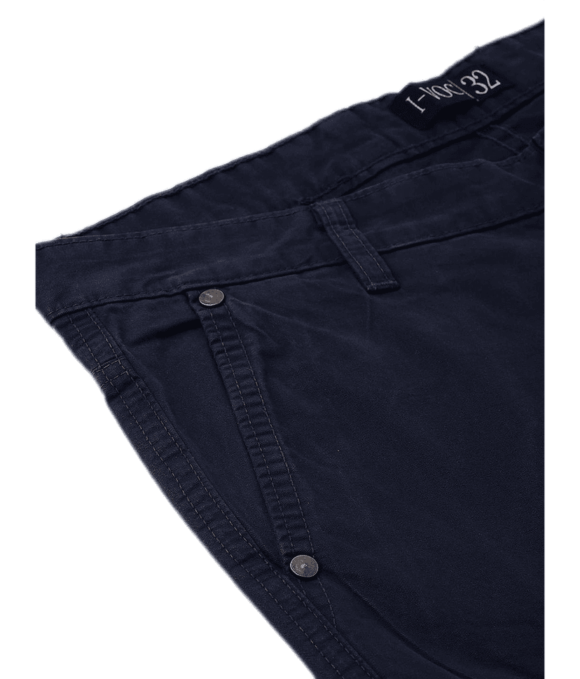 IVOC Men Navy Blue Slim Fit Solid Cargos view 6