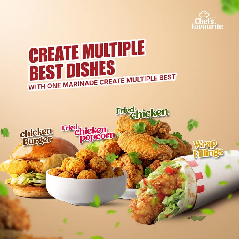 Chef's Favourite Fried Chicken Combo Pack - Crispy Fried Chicken Mix 100 g + Extra Hot & Spicy Marinade 1 kg view 5