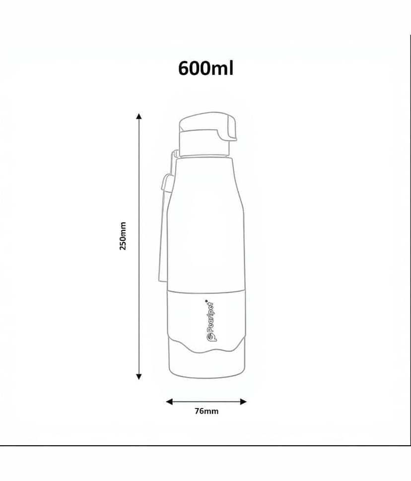 PearlPet Thermoware bottle Blue Stainless Steel Water Bottle 600 mL ( Set of 1 ) view 2