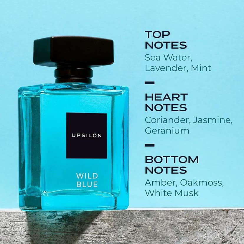 UPSILON Wild Blue Eau De Parfum with Combo of Long-Lasting Pocket Perfumes | Long Lasting Fresh & Powerful Fragrance Spray Travel Friendly Luxury Parfum Scent | Men’s Perfume | 124ml - Pack Of 2 view 4