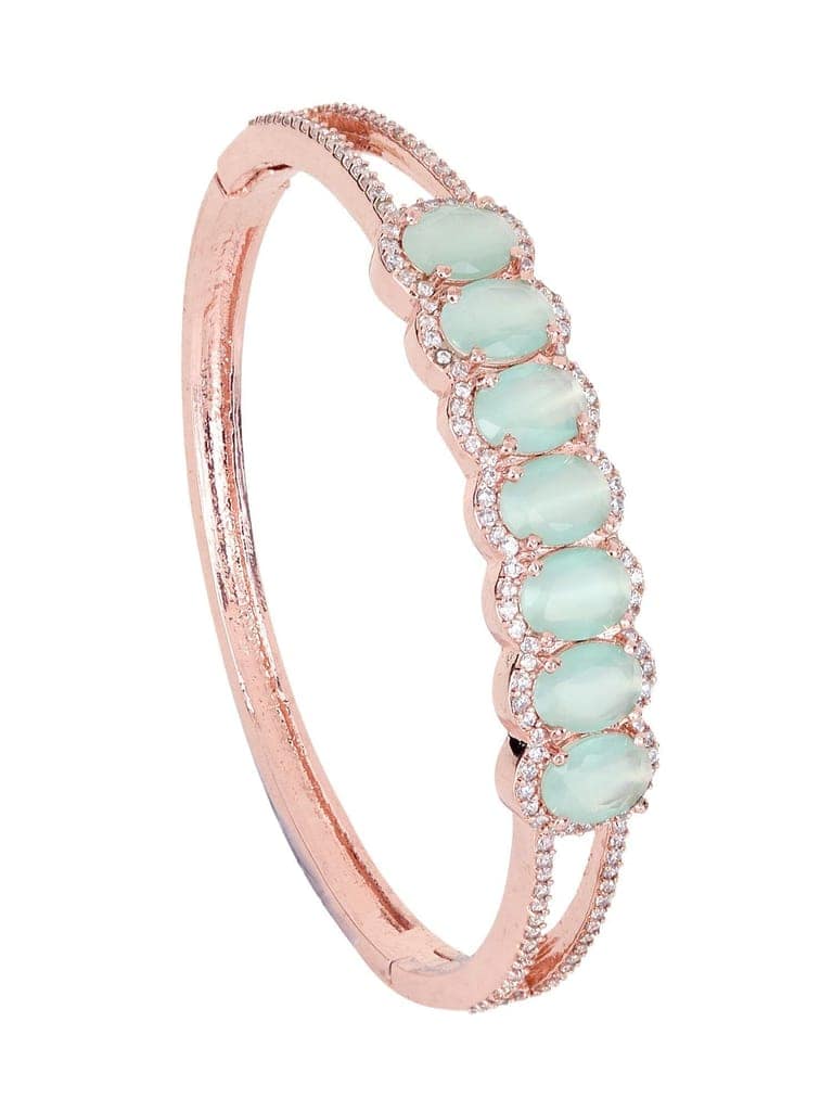 Rose Gold plated Sea Green AD stylish Handcrafted Bracelet for Women & Girls view 2