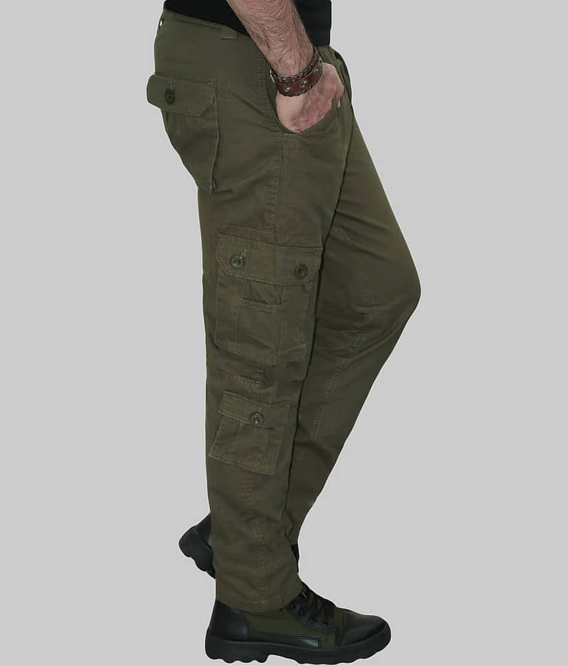 WARBURG Regular Flat Men's Cargos - Black ( Pack of 1 ) view 2