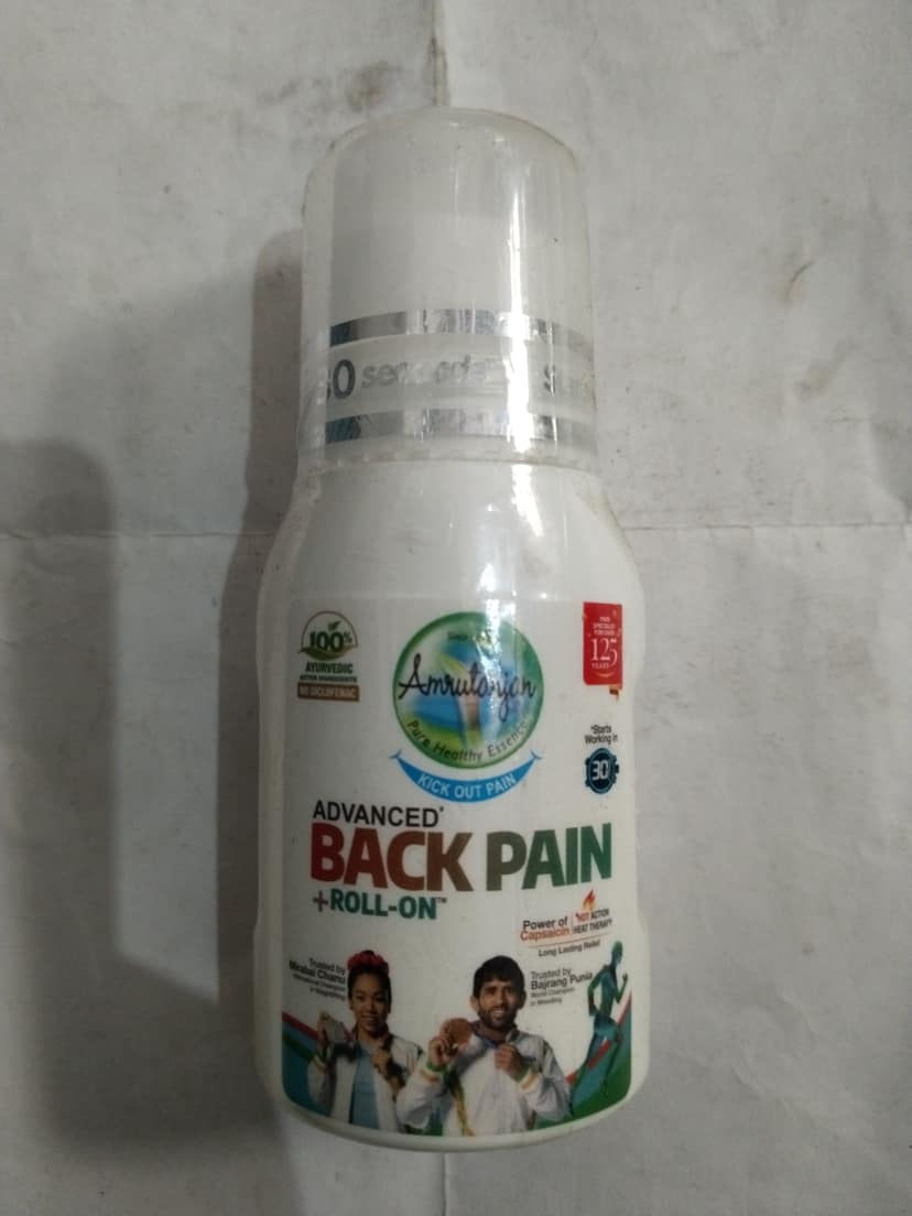 Amrutanjan Advanced Back pain + roll-on hot action heat therapy long lasting relief