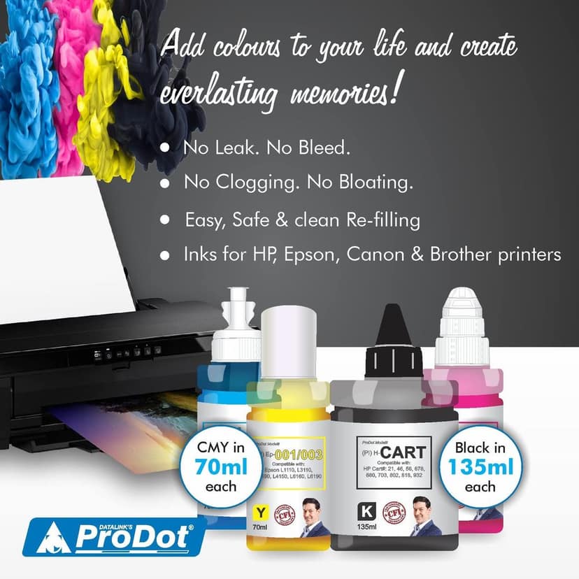 ProDot GT51 GT52 GT 51/52 Inkjet Ink Refill Compatible with HP Deskjet GT5810, 5811, 5820, 5821 Ink Tank AIO 310, 315, 319, 410, 415, 419 Ink Tank Printers view 2