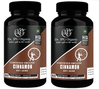 Dr. JPG Organic herbals Cinnamon Capsules 60 Veg. Capsules/INDIA ORGANIC Certified (Pack Of 2)