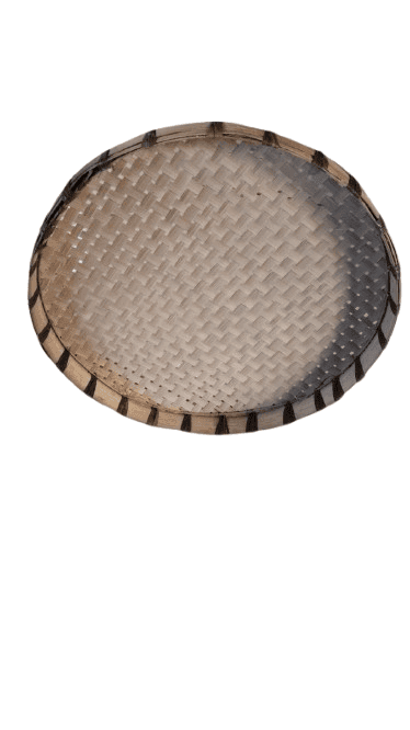 Traditional Handcrafted Round Bamboo Tray view 2