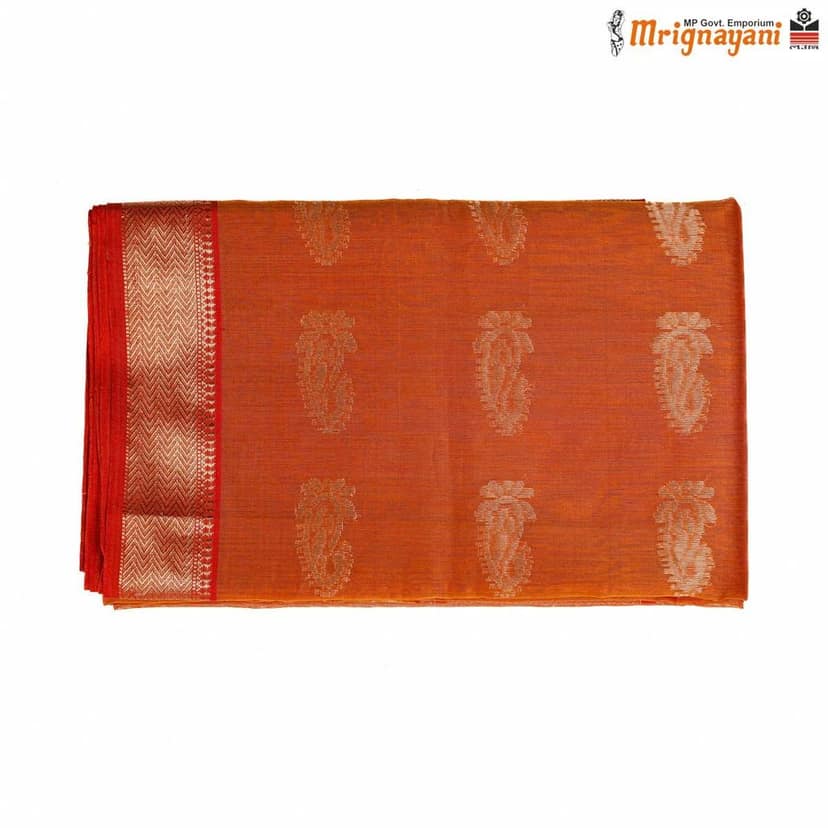 HANDLOOM MAHESHWARI SILK SAREE WITH BLOUSE (SKU - 3S0101180522, SAREE-1080) view 5