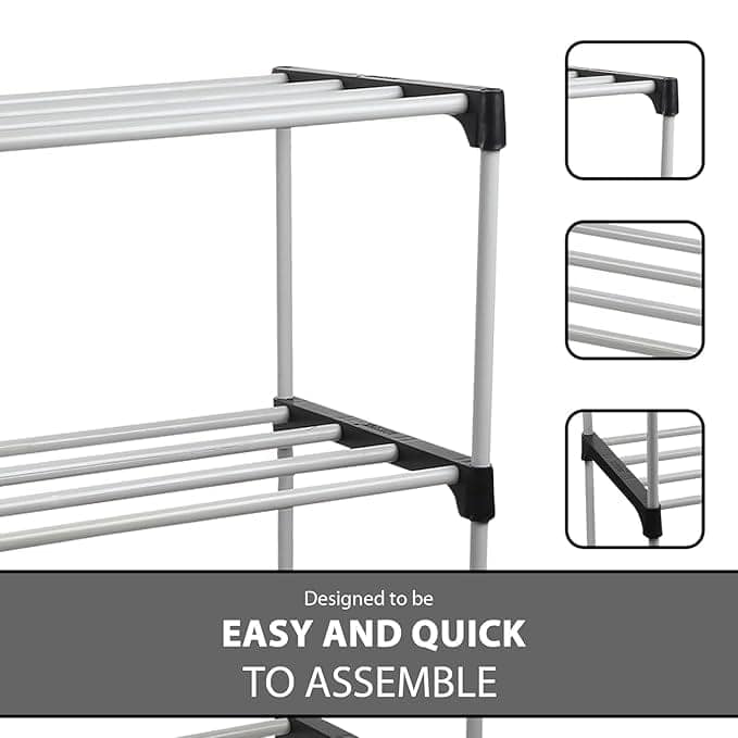 3 Layer Adjustable Bookshelf for Home Library, Book Stand | Book Rack | Stand Shelf 3 Layer Plastic Rack (Black) view 2