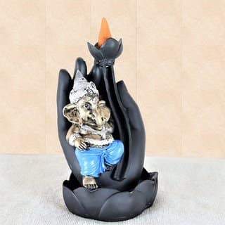 KAMAKSHI ART SMOKE FOUNTAIN PALM GANESHA DESIGNER BURNER WITH 10 SMOKE CONES FREE view 2