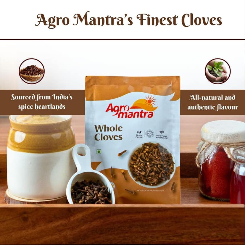 Agro Mantra Whole Cloves Intense Aroma & Authentic Flavor | Sourced from India�s Renowned Spice Regions | Perfect for Curries, Biryani & Desserts | Preservative-Safe view 3