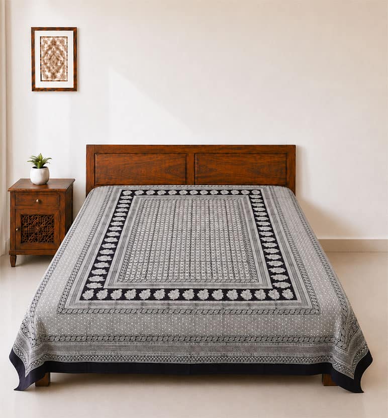 Hand Block Printed Bagh Cotton Double Bedsheet