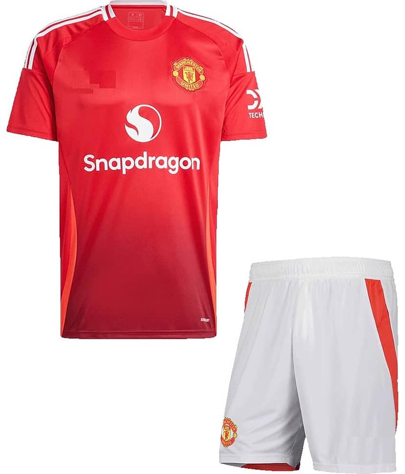 MANCHASTR UNITED HOME JERSEY & SHORTS FOR MEN & WOMEN 2024/25