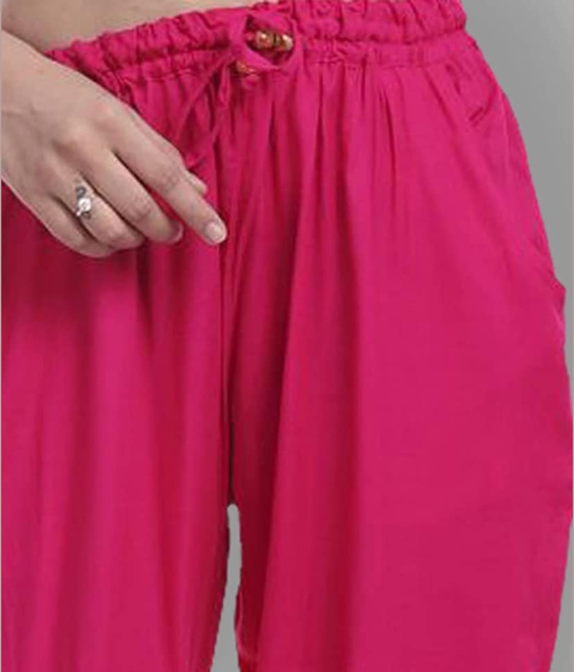 Lee Moda - Pink Rayon Flared Fit Women's Casual Pants ( Pack of 1 ) view 2