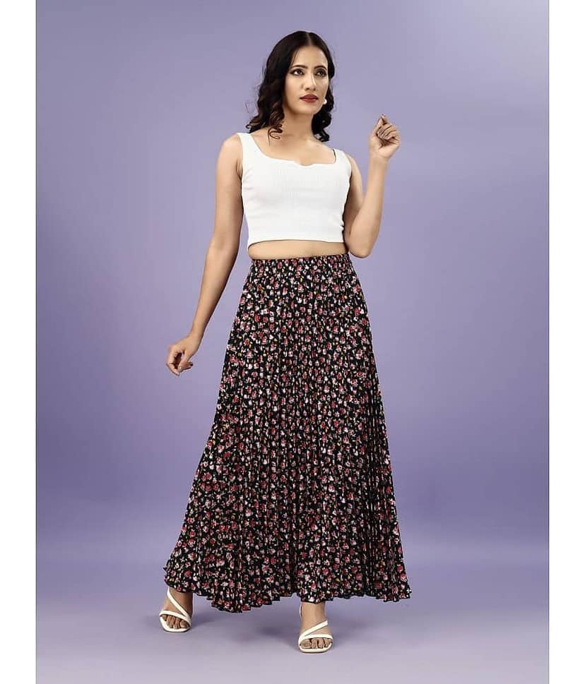ZWERLON Orange Crepe Women's A-Line Skirt ( Pack of 1 )