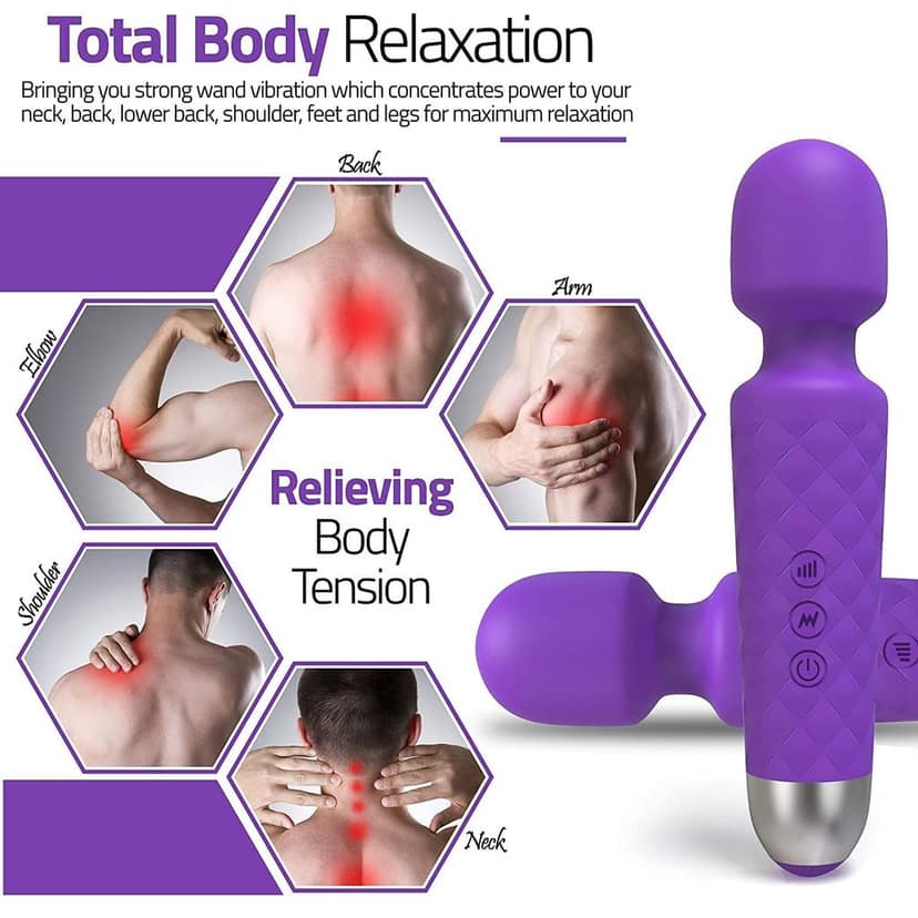 Personal Massager For Women | 20 Vibration Modes, USB Rechargeable, Waterproof, Medical Grade Silicone, 3 Months Warranty | Handheld Electric Body Massager | Full Body Massager For Pain Relief view 2