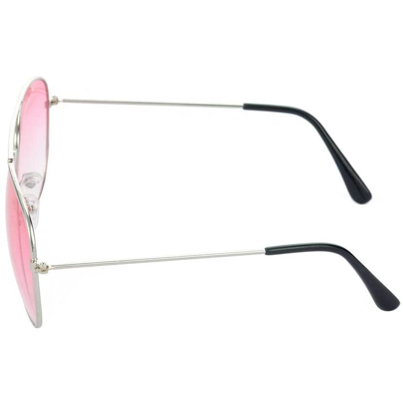 HRINKAR Pilot Stylish Sunglasses For Men And Women (Red And Pink Lens | Silver And Silver Frame - HCMB526) With Free Paper 3D Glass view 4