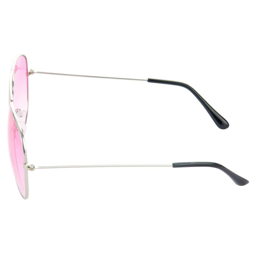 HRINKAR Pilot Stylish Sunglasses For Men And Women (Red And Pink Lens | Silver And Silver Frame - HCMB526) With Free Paper 3D Glass view 7