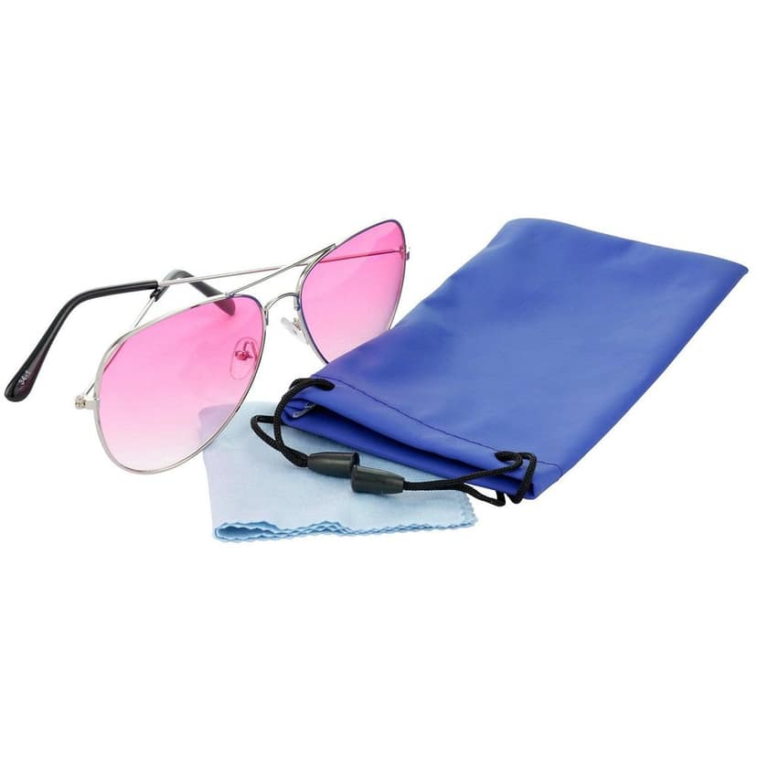 HRINKAR Pilot Stylish Sunglasses For Men And Women (Red And Pink Lens | Silver And Silver Frame - HCMB526) With Free Paper 3D Glass view 8