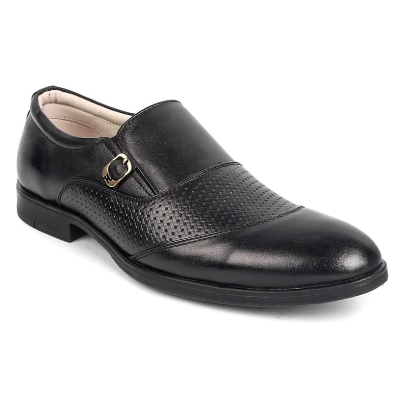 FEATHER LEATHER Men's Genuine Leather Black Formal Shoes for Men - Suitable for Formals, Office Wear, Dress Up Shoes view 5