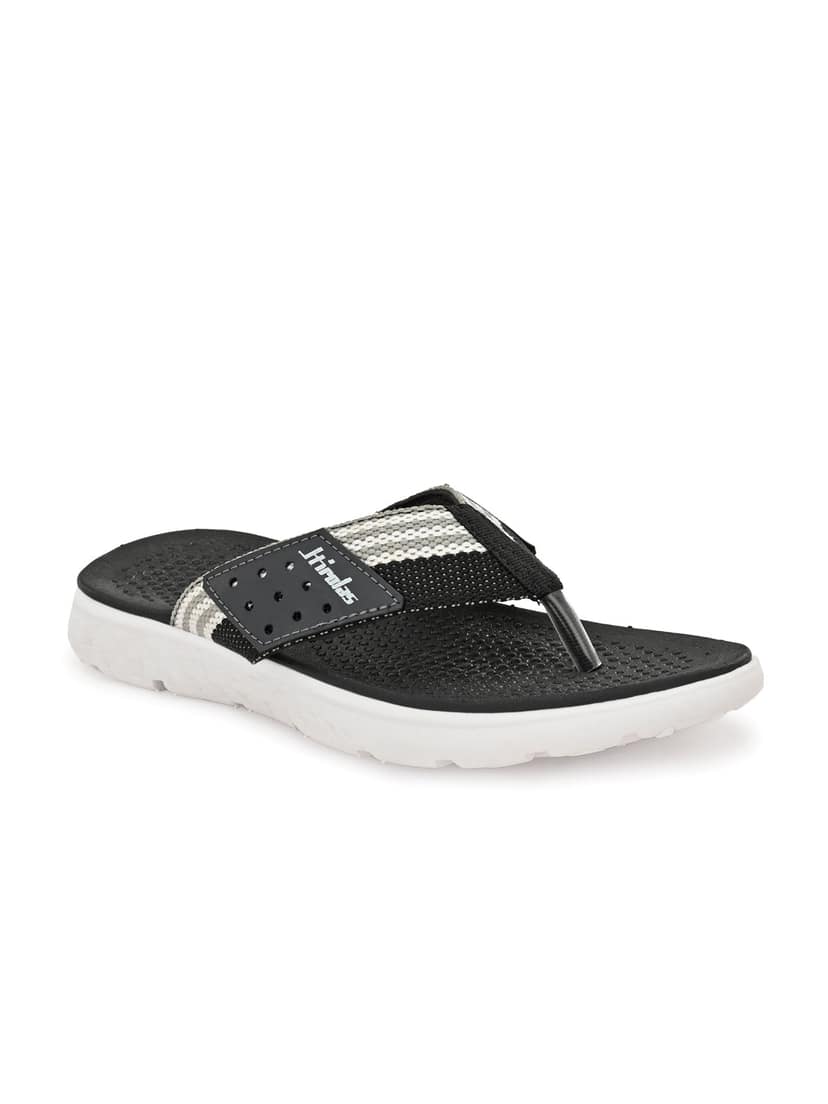 Hirolas® Men's Black/Grey CLOUDWALK | Comfortable | Ultra-Soft | Light-Weight | Shock Absorbent | Bounce Back Technology | Water-Resistant Slippers (HROFF25BLG) view 2