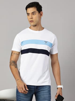 Polyester White Round Neck