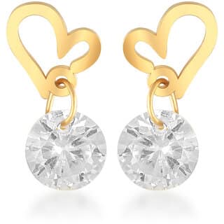 Vighnaharta Valentine Gift CZ Gold Plated alloy Drop Earring for Women and Girls