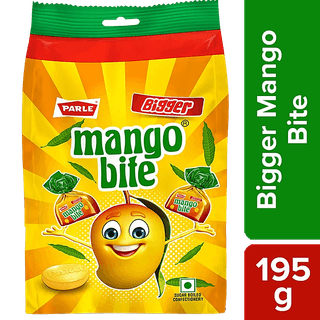Parle Bigger Mango Bite Candy - Sugar Boiled, Sweet & Tangy, 195 G