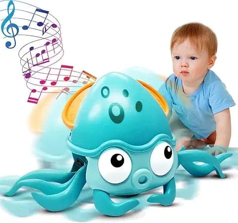 Wembley Rechargeable Octopus Crawling Musical Baby Toy|Interactive Dancing, Walking & Moving Sensory Toy for Infants & Toddlers|Fun Tummy Time Activity & Birthday Gift for Kids view 2