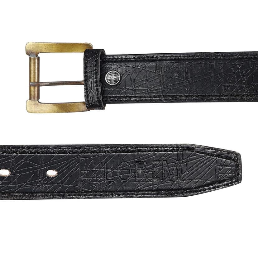 LOREM Black Formal/casual PU Leather Belt For Men BT05-BKL05 view 3