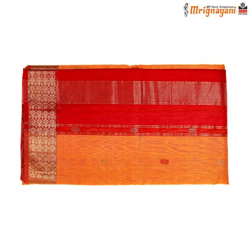 HANDLOOM MAHESHWARI SILK SAREE WITH BLOUSE (SKU - 3S0104230422, SAREE-1264) view 5