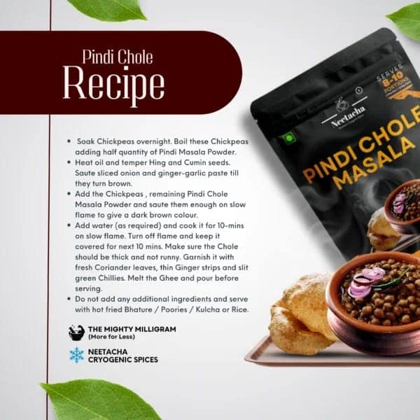 NEETACHA Premium Cryogenic Pindi Chole Masala I 50g view 7