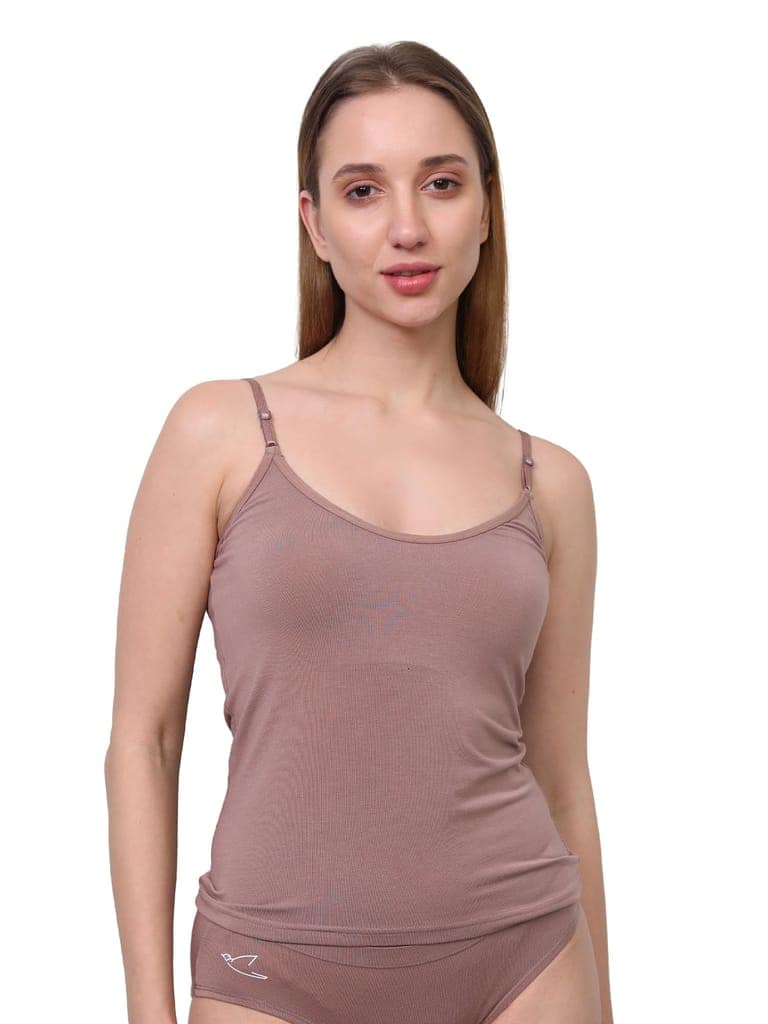 Freecultr Seamless Micromodal Camisole for Women with Adjustable Spaghetti Straps | Lightweight Layering Tank Top Casual Outfits & Sleepwear | Soft Breathable Stretch Fabric-Nude